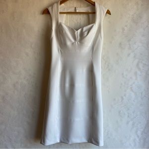 WHBM White Sweetheart Neckline Open Back Sliming Sheath Dress Women’s 4